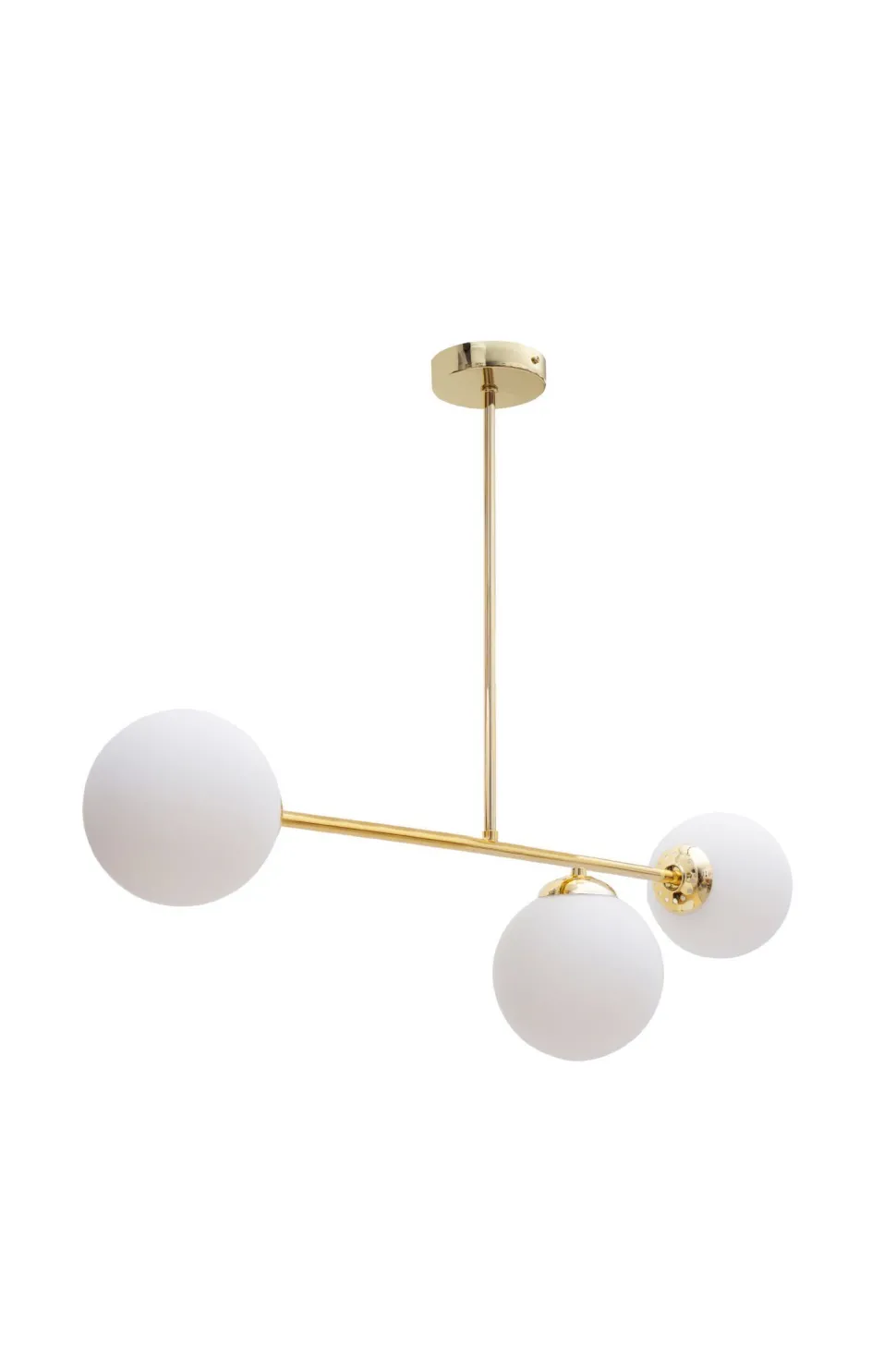 Goldene Deckenlampe Glaskugeln blendarm E27 Metall