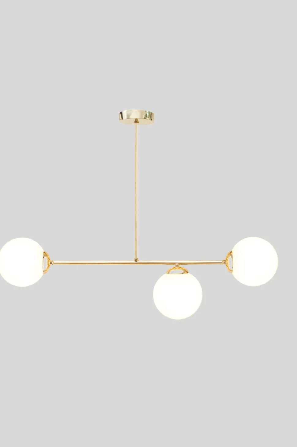 Goldene Deckenlampe Glaskugeln blendarm E27 Metall