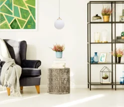 Goldene Deckenleuchte Glas blendarm Ø12 cm E27 Metall