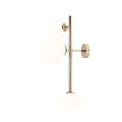 Goldene Wandleuchte Kugelschirm Glas B:20 cm stilvoll