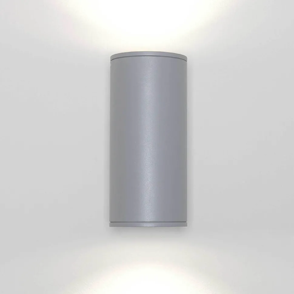 Graue Außenlampe HAMBURG 24cm hoch Up Down modern