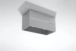 Graue Deckenleuchte eckig Modern Aluminium 2x G9 Flur