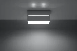 Graue Deckenleuchte eckig Modern Aluminium 2x G9 Flur