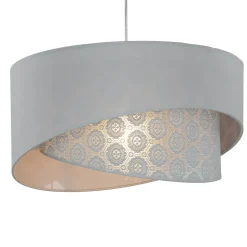 Graue Hängelampe Stoff Spitze SELMA Schlafzimmer