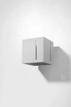 Graue Wandleuchte FUFIA Aluminium Up Down eckig Modern