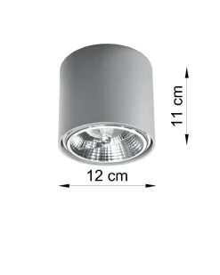 Grauer Deckenspot JASMYNN Ø12cm GU10 Metall Flur