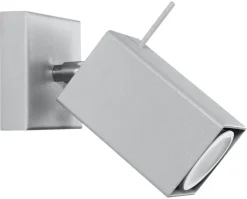 Grauer Wandspot eckig GU10 verstellbar Wandleuchte Flur