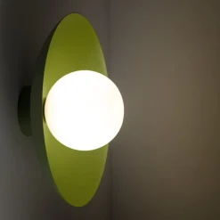 Grüne Wandlampe Glaskugel blendarm G9 B:28 cm wohnlich