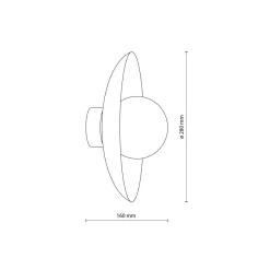 Grüne Wandlampe Glaskugel blendarm G9 B:28 cm wohnlich