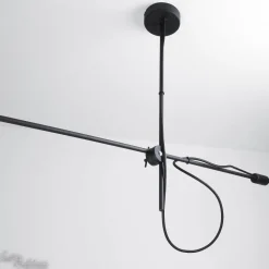 Große Deckenlampe Schwarz Gold VIPER flexibel 170cm