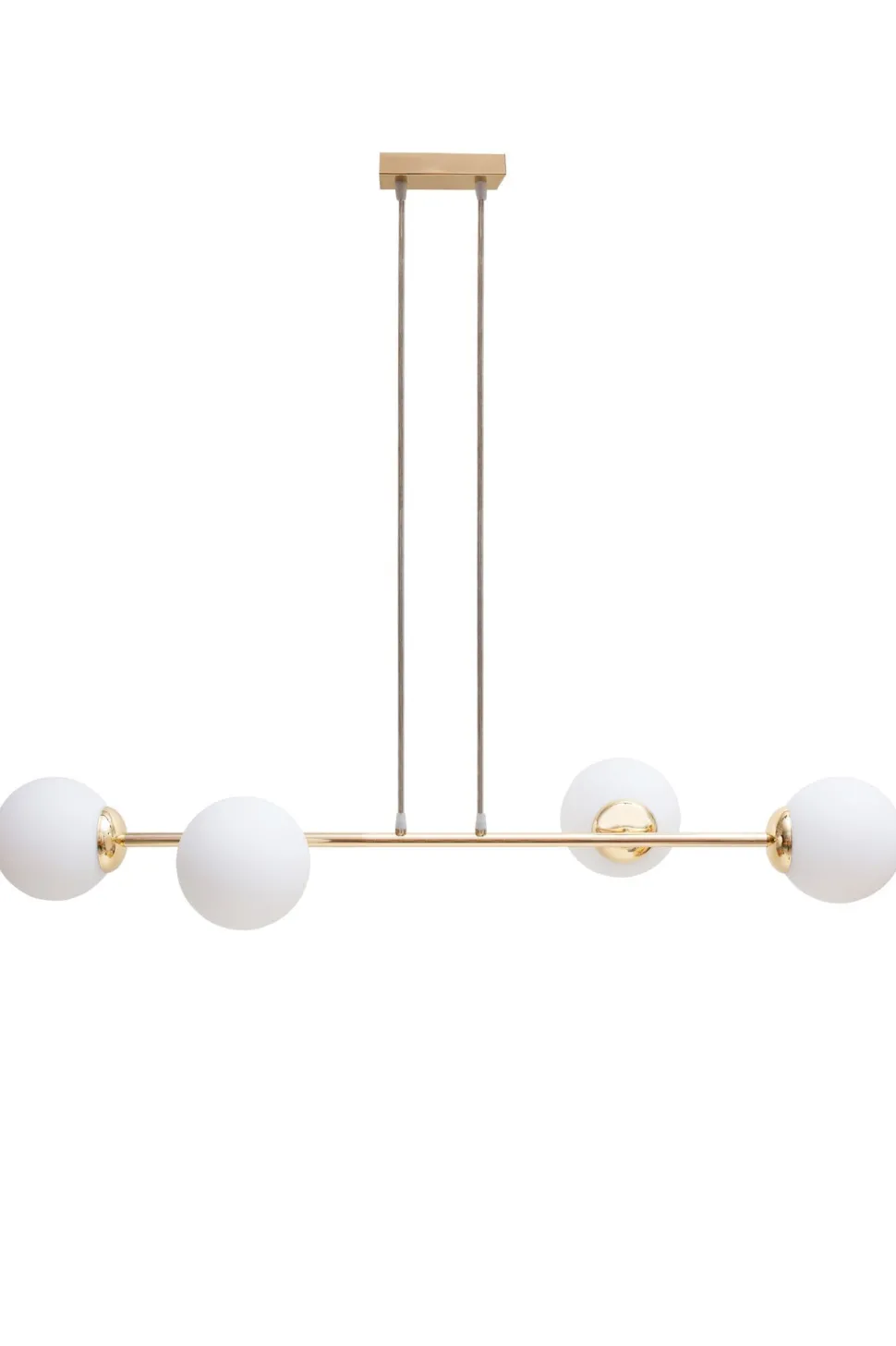 Große Hängelampe blendarm Glas Metall 85 cm E27 in Gold