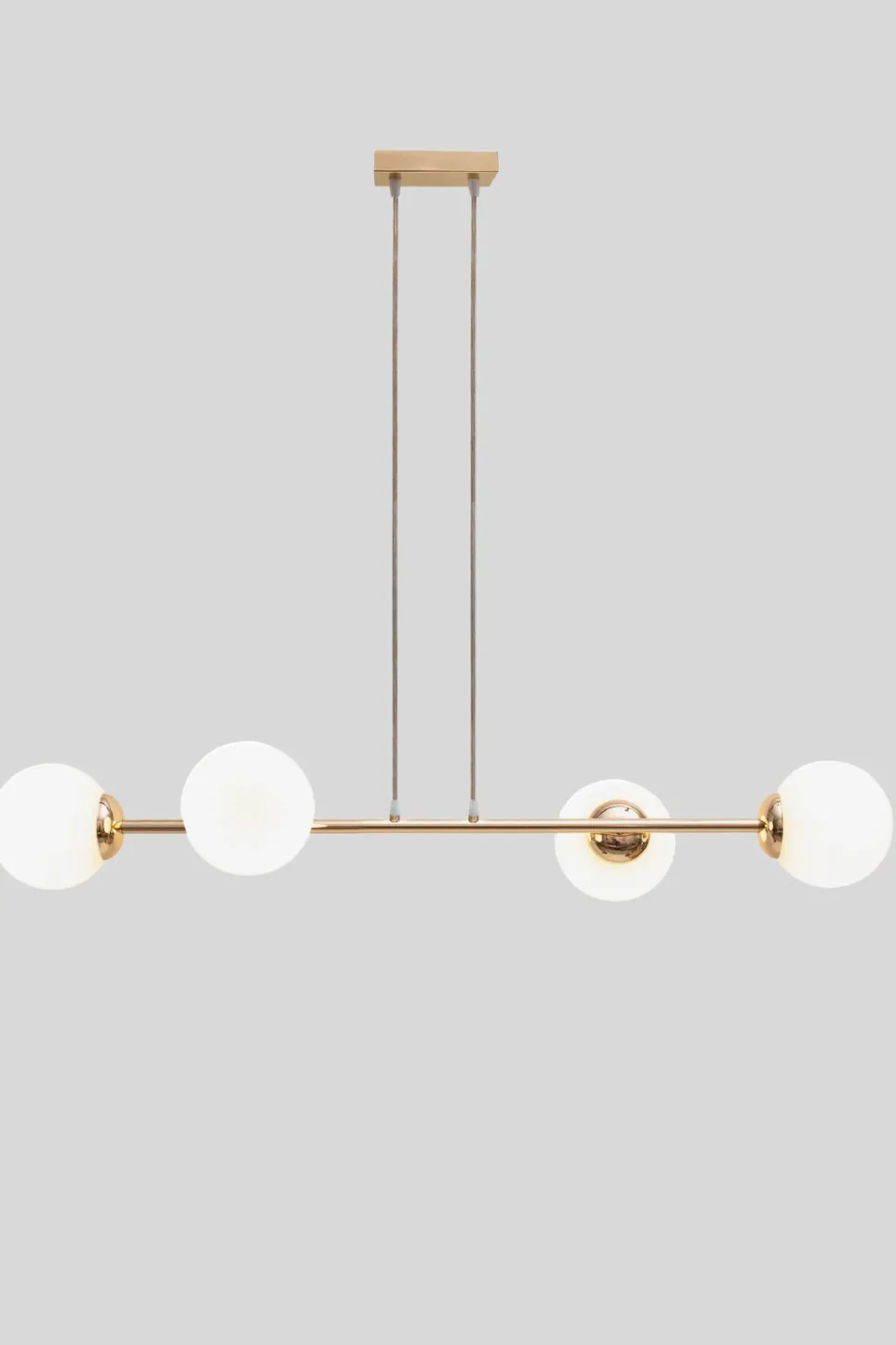 Große Hängelampe blendarm Glas Metall 85 cm E27 in Gold