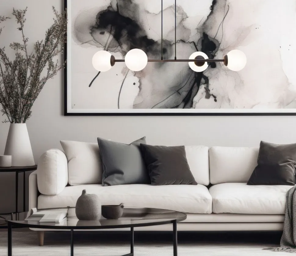 Große Hängelampe blendarm Glas Metall 85 cm E27 Schwarz