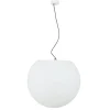 Große Hängeleuchte für Außen in Weiß Ø60cm