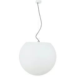 Große Hängeleuchte für Außen in Weiß Ø60cm