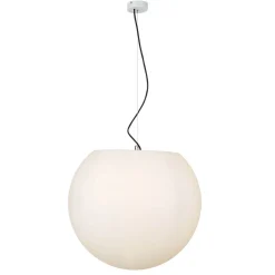 Große Hängeleuchte für Außen in Weiß Ø60cm