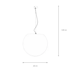Große Hängeleuchte für Außen in Weiß Ø60cm