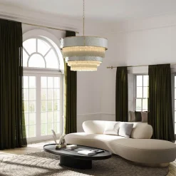 Große Hängeleuchte rund Ø 81,3 cm H: max. 409,4 cm 12x E14