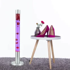 Große Lavalampe ALAN H:76cm Rot Wachs Lila Retro