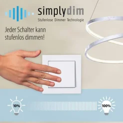 Große LED Hängelampe in Stahl 110 cm 3000 K dimmbar