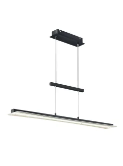 Große LED Hängelampe Metall Glas Touch Dimmer Schwarz