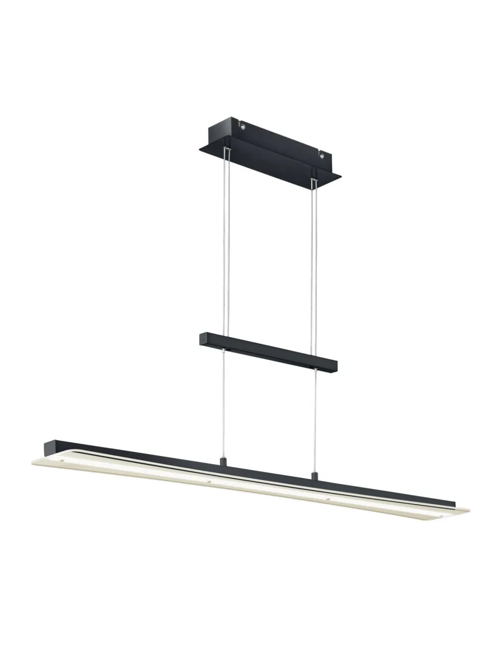 Große LED Hängelampe Metall Glas Touch Dimmer Schwarz