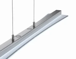 Große LED Hängeleuchte Metall Glas Touch Dimmer Nickel