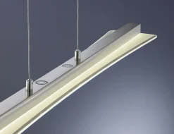 Große LED Hängeleuchte Metall Glas Touch Dimmer Nickel