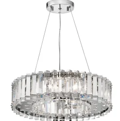 Große LED Pendelleuchte Kristall IP44 höhenverstellbar