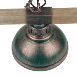 Große Pendelleuchte 3-flmg mit Holz Vintage HAKON