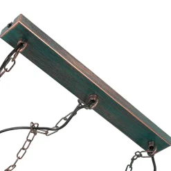 Große Pendelleuchte 3-flmg mit Holz Vintage HAKON