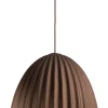 Große Pendelleuchte Loft Braun geriffelt rund Ø70 cm
