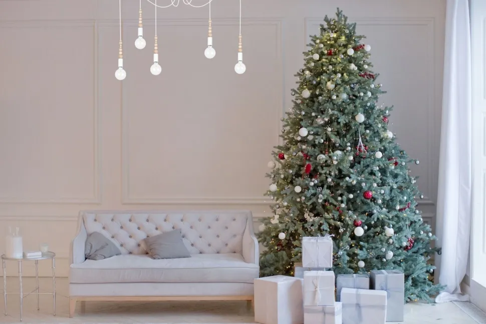 Große Spider Pendelleuchte Holz Metall E27 5-flmg Weiß