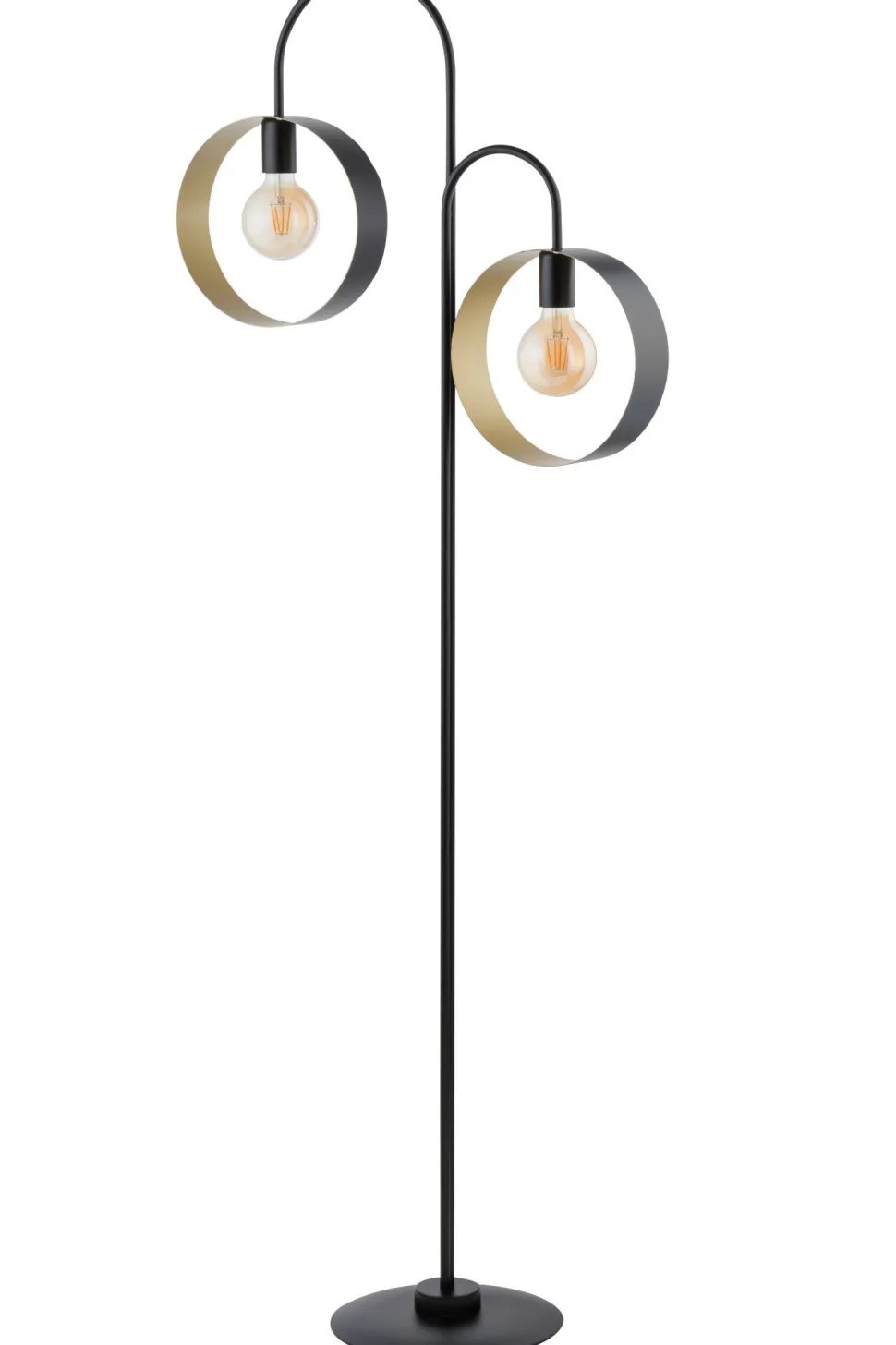 Große Stehleuchte Gold Schwarz E27 164 cm dekorativ