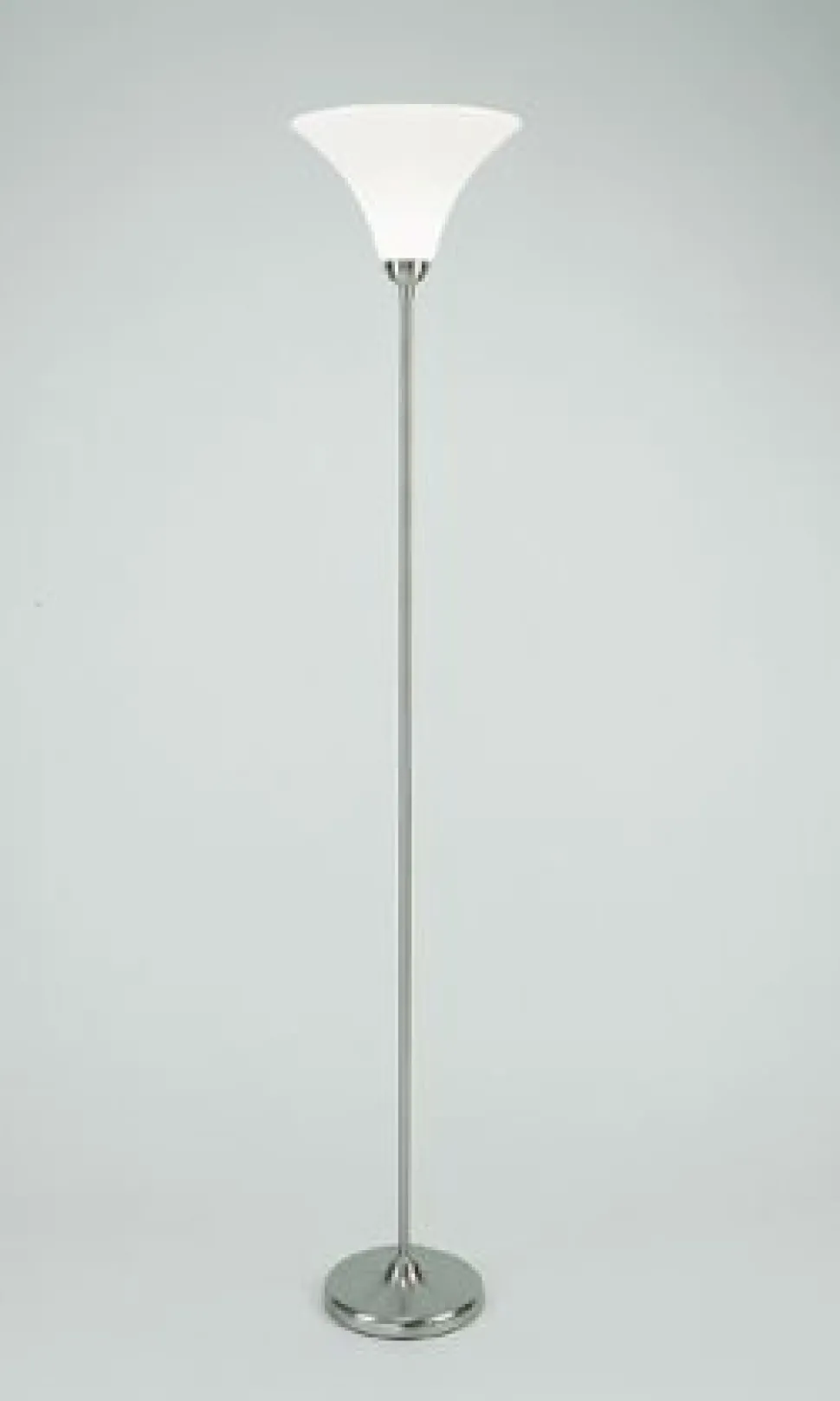 Großer Deckenfluter Glas Messing in Nickel E27 181 cm