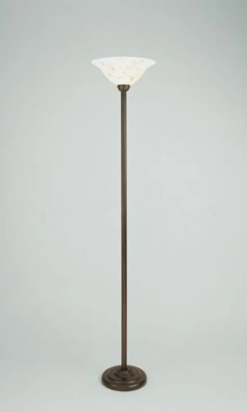 Großer Deckenfluter Glas Messing Antik E27 174 cm