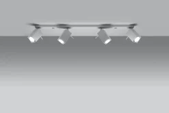 Großer Deckenstrahler Weiß 80 cm lang Metall FALERIA