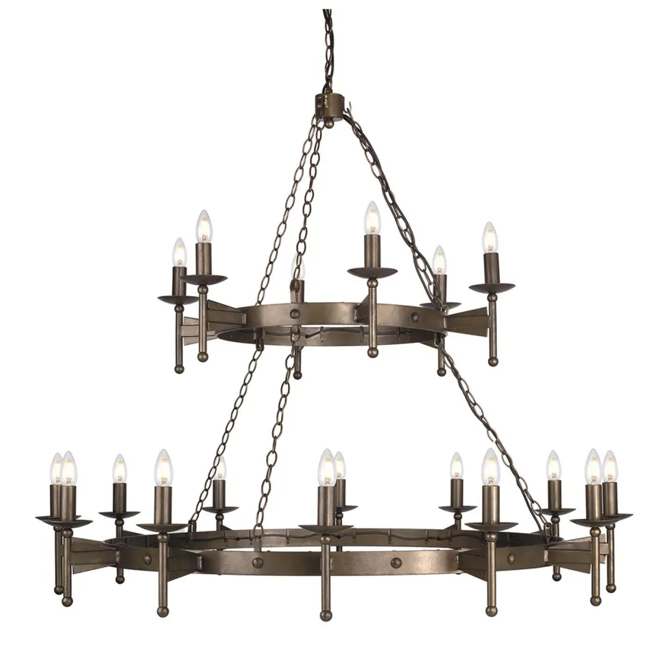 Großer Kronleuchter Schmiedeeisen Mittelalter Design
