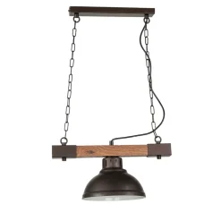 HAKON Lampe hängend Echt Holz Braun Metall Vintage