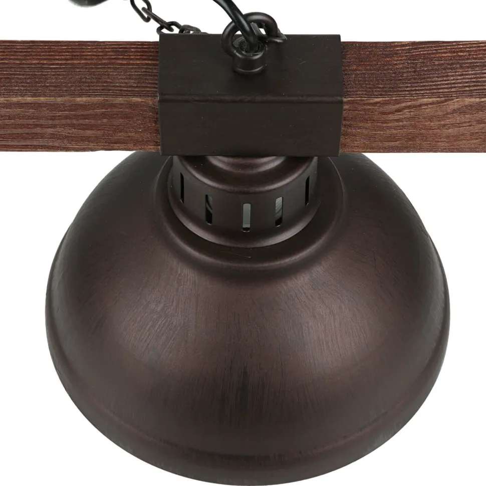 HAKON Lampe hängend Echt Holz Braun Metall Vintage