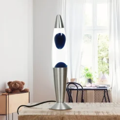 Harmonische Lavalampe Blau Silber rund Ø6cm TIMMY