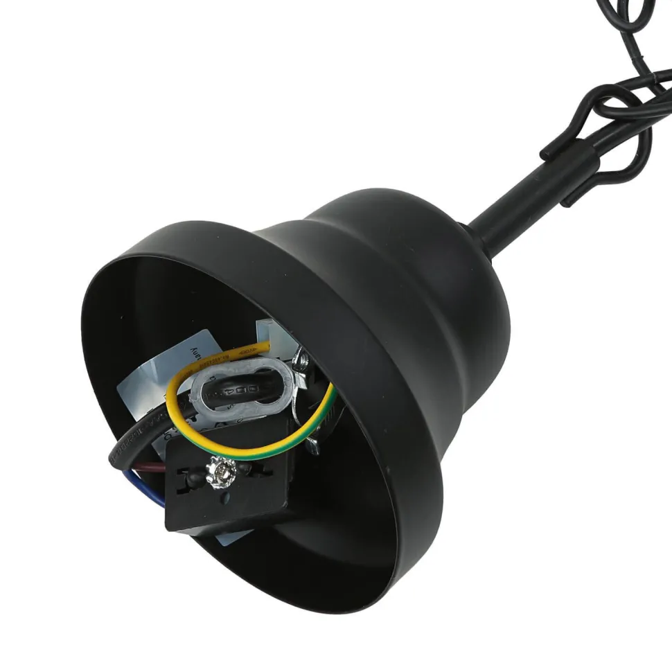 Höhenverstellbare Hängeleuchte mit Glasschirm rustikal in Weiß