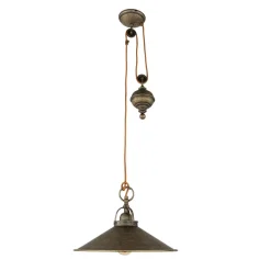 Höhenverstellbare Hängeleuchte Rustikal Bronze Antik