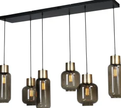 Hängelampe 130 cm lang 6-flammig E27 Glas Metall