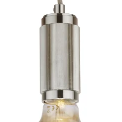 Hängelampe Aluminium in Silber E27 Ø10 cm Vintage