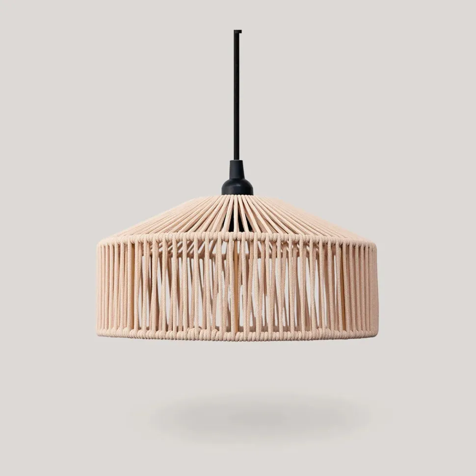 Hängelampe außen E27 IP54 D: 30 cm Seil Lampenschirm