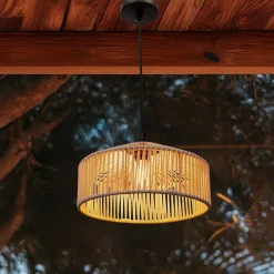 Hängelampe außen E27 IP54 D: 30 cm Seil Lampenschirm