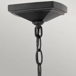 Hängelampe außen Schwarz 30,5 cm breit IP44 E14 Alu Glas