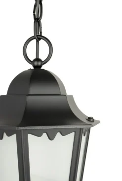 Hängelampe Außen Schwarz Aluminium Glas IP43