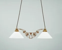 Hängelampe Berliner Messing Glas Ornamente E27 71 cm